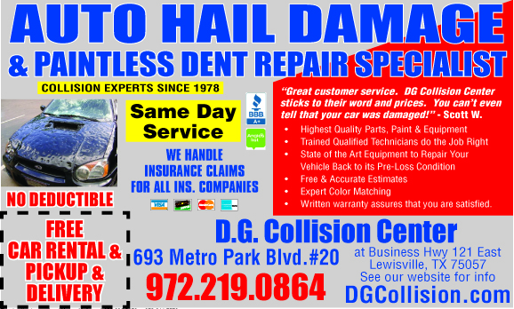 Auto Hail Damage and Paintless Dent Repair Specialist.